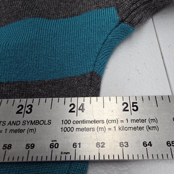 Notations Woman Sweater Womens 2XL Gray Striped Button Shoulder Dolman Pullover - Picture 8 of 9